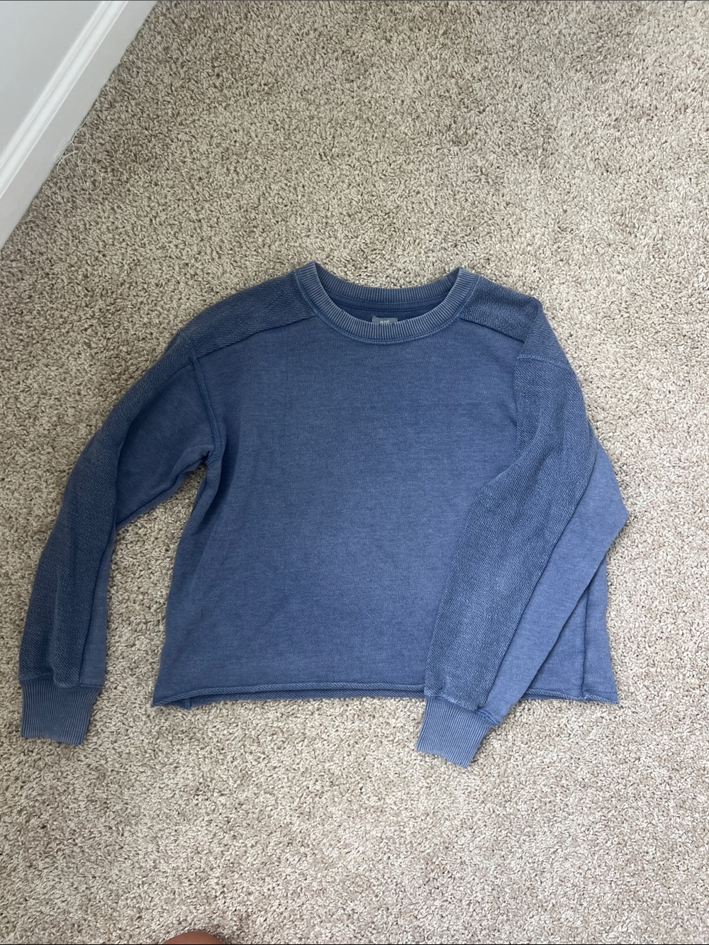 aerie Blue Crewneck Knit Sweater